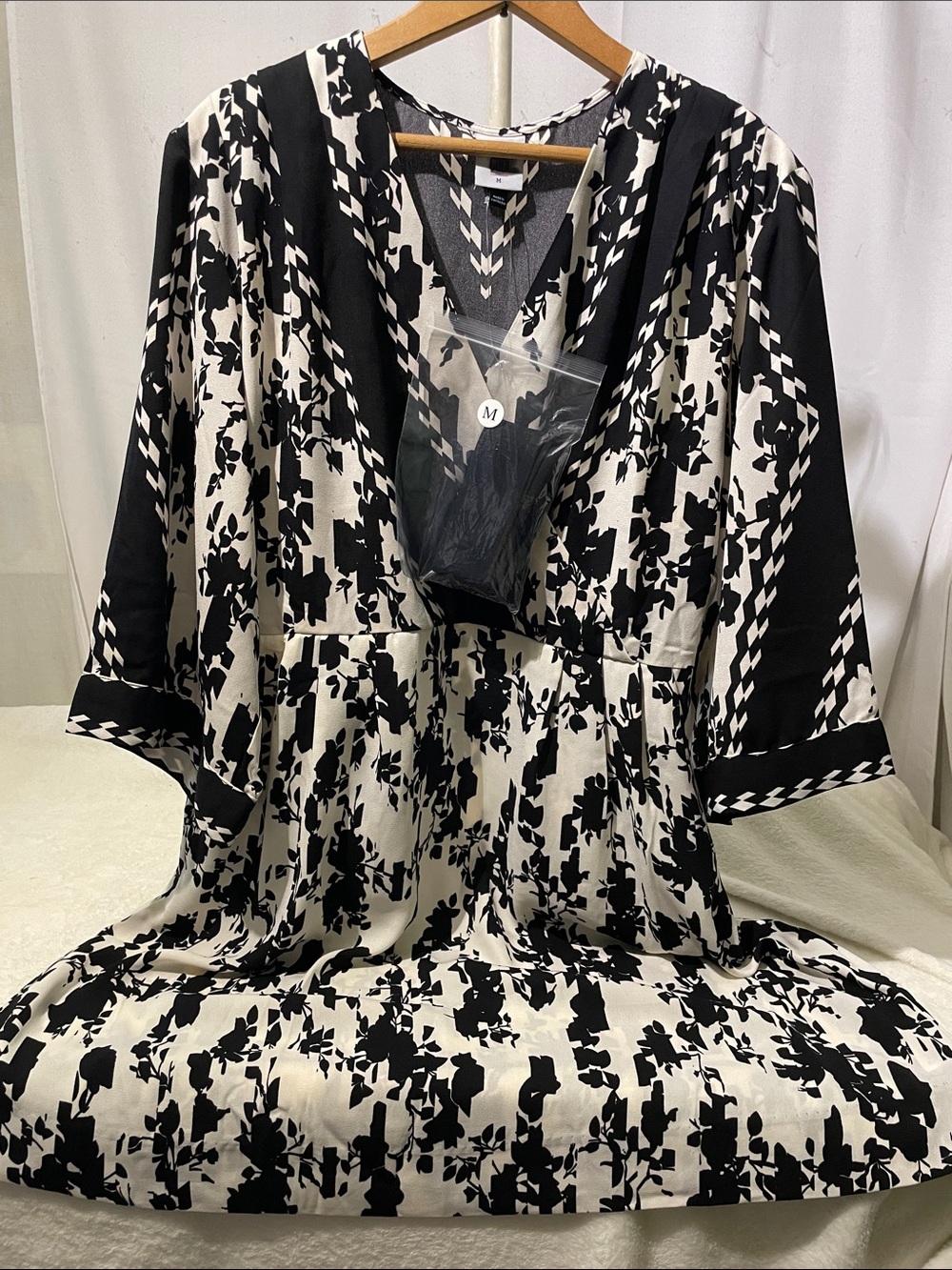 CAbi Black & White Graphic Print Dress